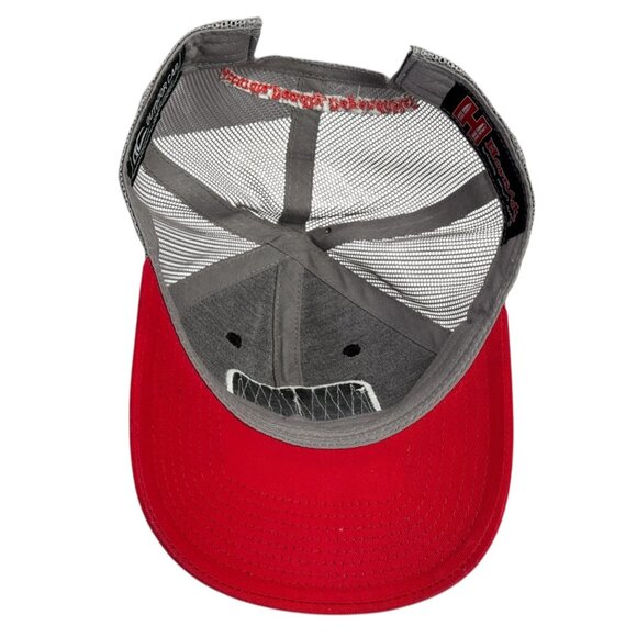 Hornady Hat Mesh Snapback Trucker Baseball Cap Adjustable Black Gray Red Patch - Picture 7 of 11